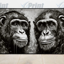 Strong Black n White Monkey Posers Art Print