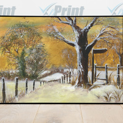 Up The Rural Hill In The Snow Art Print