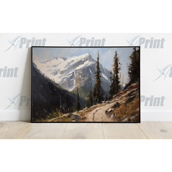 Rustic Mountain Scene With Dirt Road in Foreground Art Print