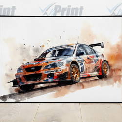 Motor Sport Car Racing Water Colour Style 4 Art Print