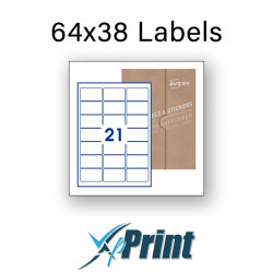 64x38 Rectangle Recycled Labels A4 Sheet 